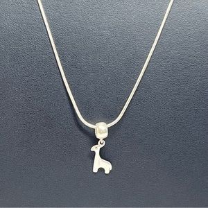 925 Sterling Silver Llama Alpaca Pendant Necklace 20"
